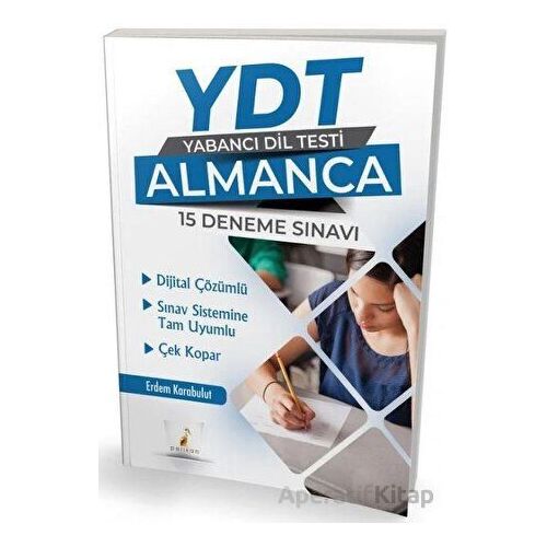 YDT Almanca 15 Deneme Çözümlü Pelikan Yayınları - Erdem Karabulut - Pelikan Tıp Teknik Yayıncılık