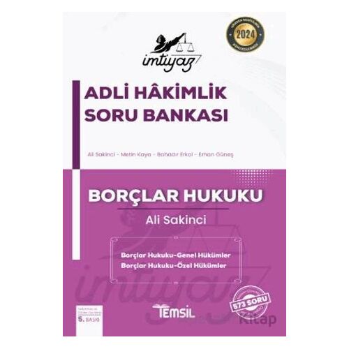 İmtiyaz Adli Hakimlik Soru Bankası Borçlar Hukuku Genel Hükümler - Özel Hükümler
