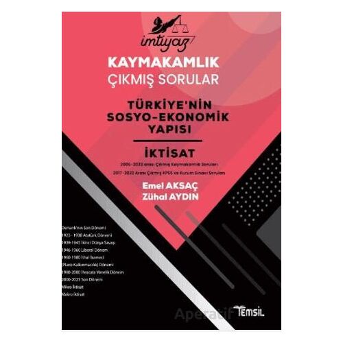 İmtiyaz Kaymakamlık Çıkmış Sorular Türkiyenin Sosyo-Ekonomik Yapısı Ktisat