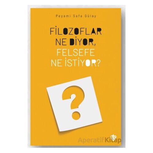 Filozoflar Ne Diyor, Felsefe Ne İstiyor? - Peyami Safa Gülay - Türkiye Diyanet Vakfı Yayınları