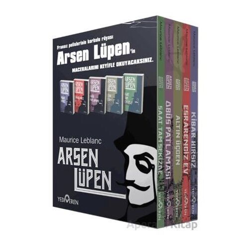 Arsen Lüpen Kutulu 5 Kitap Set - Maurice Leblanc - Yediveren Yayınları