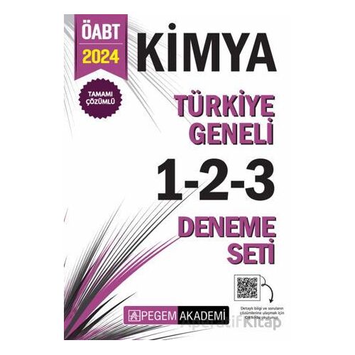 2024 KPSS ÖABT Kimya Tamamı Çözümlü Türkiye Geneli 1-2-3 (3lü Deneme Seti)