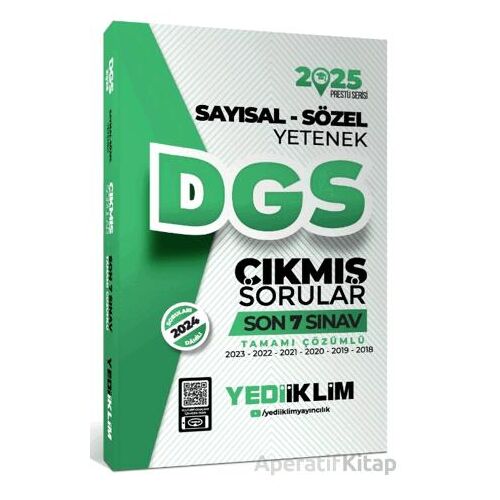 Yediiklim Yayınları 2025 DGS Sayısal Sözel Yetenek Tamamı Çözümlü Son 7 Sınav Çıkmış Sorular