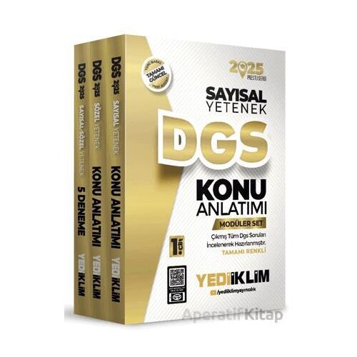 Yediiklim Yayınları 2025 DGS Modüler Set(Sayısal Bölüm-Sözel Bölüm-Deneme)