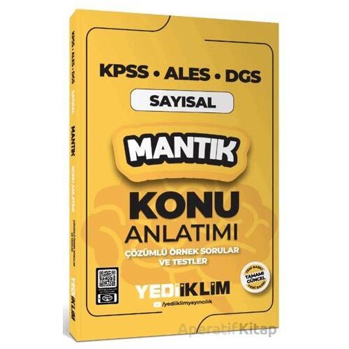 Yediiklim Yayınları 2025 KPSS ALES DGS Sayısal Mantık Konu Anlatımı