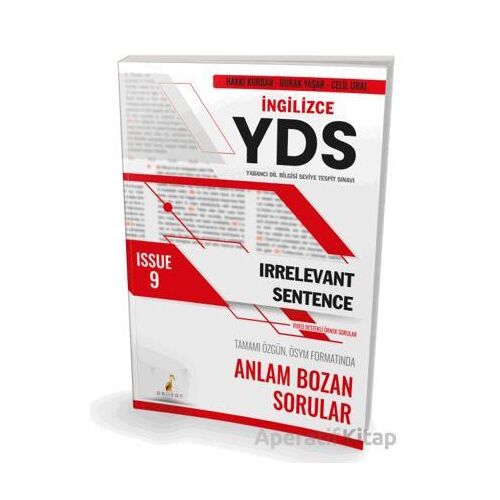 YDS İngilizce Irrelevant Sentence Issue 9 - Burak Yaşar - Pelikan Tıp Teknik Yayıncılık