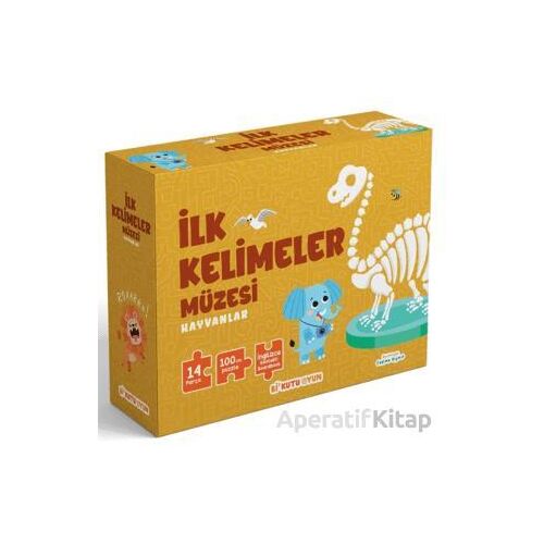 İlk Kelimeler Müzesi - Hayvanlar (İngilizce Destekli Kitap ve Yapboz Seti) - Kolektif - Bi Kutu Oyun