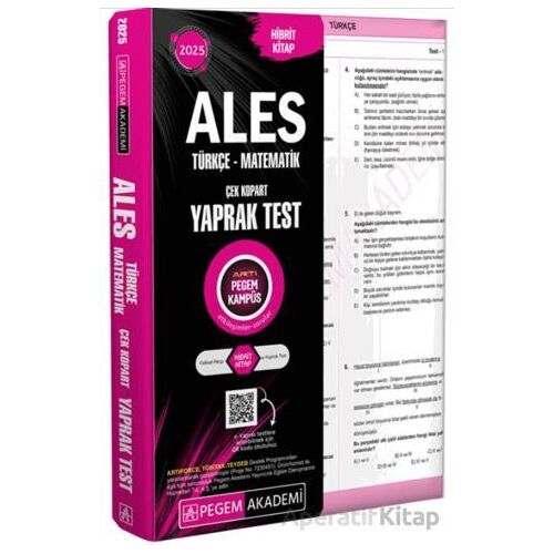 2025 ALES Çek Kopart Yaprak Test - Kollektif - Pegem Akademi Yayıncılık