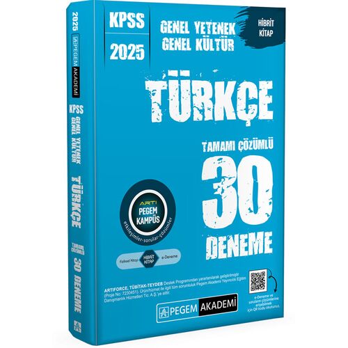 Pegem 2025 KPSS Türkçe Tamamı Çözümlü 30 Deneme
