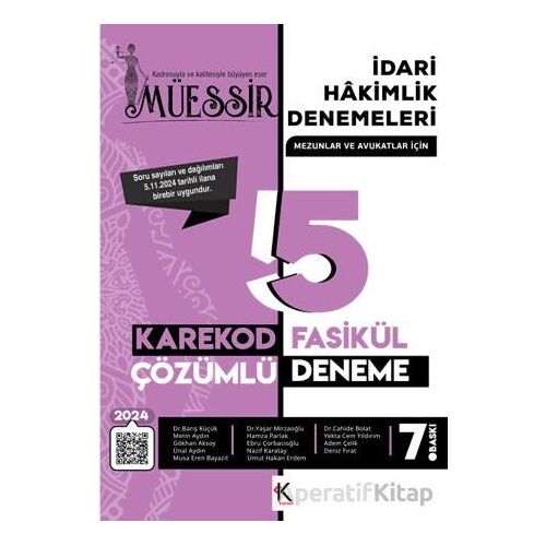 Müessir İdari Hakimlik Denemeleri Karekod Çözümlü - Kolektif - Kuram Kitap