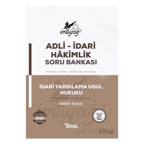 İmtiyaz İdari Yargılama Usul Hukuku Soru Bankası - Metin Kaya - Temsil Kitap
