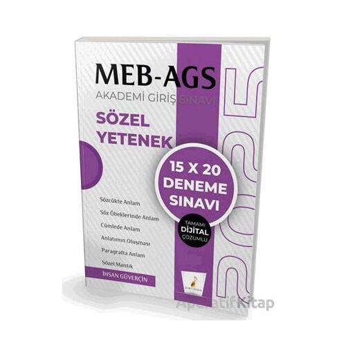 MEB - AGS Hazırlık Sözel Yetenek 15x20 Tamamı Dijital Çözümlü Deneme Sınavı