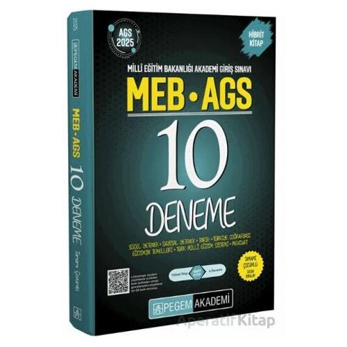 2025 MEB-AGS Tamamı Çözümlü 10 Deneme - Kollektif - Pegem Akademi Yayıncılık