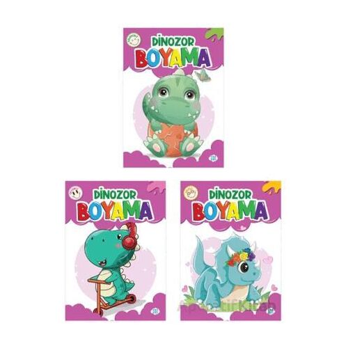 Dinozor Boyama Seti (3 Kitap) Dokuz Çocuk