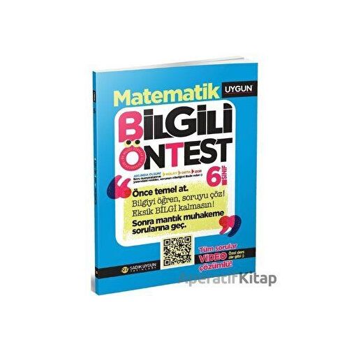 6.Sınıf Bilgili Ön Test Matematik (Kampanyalı) Sadık Uygun