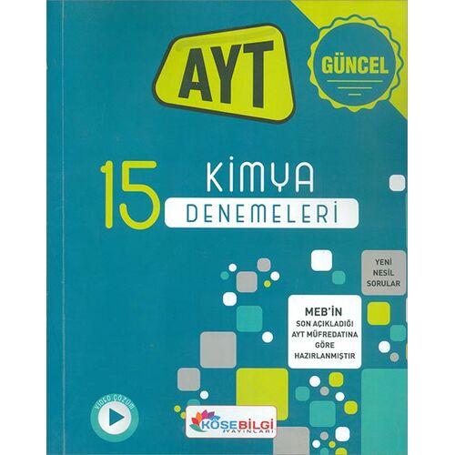 AYT Kimya 15 Branş Denemesi (Kampanyalı) KöşeBilgi Yayınları