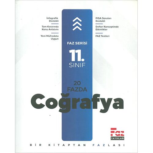 11.Sınıf 20 Fazda Coğrafya (Kampanyalı) Faz Yayınları