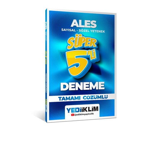 Yediiklim Yayınları 2026 ALES Sayısal - Sözel Yetenek Tamamı Çözümlü Süper 5`li Deneme