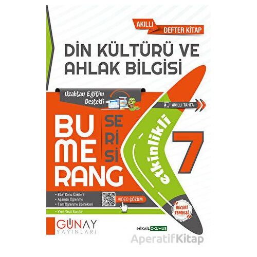 7.Sınıf Din Kültürü ve Ahlak Bilgisi Etkinlikli Akıllı Defter (Kampanyalı) Günay Yayınları