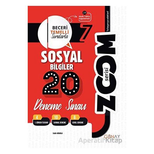 7. Sınıf Zoom Serisi Sosyal Bilgiler 20li Deneme Sınavı (Kampanyalı) Günay Yayınları