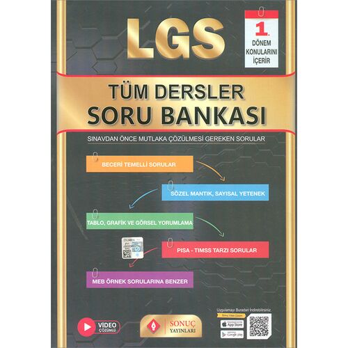 8. Sınıf LGS Tüm Dersler Soru Bankası 1.Dönem (Kampanyalı) Sonuç Yayınları