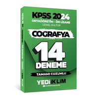 Yediiklim 2024 KPSS Ortaöğretim - Ön Lisans Coğrafya Tamamı Çözümlü 14 Deneme