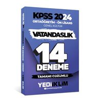 Yediiklim 2024 KPSS Ortaöğretim - Ön Lisans Vatandaşlık Tamamı Çözümlü 14 Deneme