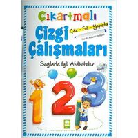 Sayılarla İlgili Aktiviteler - Çıkartmalı Çizgi Çalışmaları (Yaz-Sil Kalemi Hediyeli)