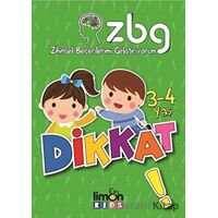 Zihinsel Becerilerimi Geliştiriyorum 3-4 Yaş Dikkat - Kolektif - limonKIDS