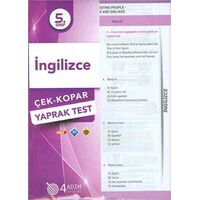 5. Sınıf İngilizce Çek Kopar Yaprak Test - Kolektif - 4 Adım Yayınları