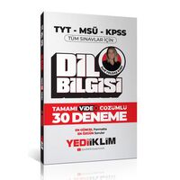 Yediiklim 2024 Tyt-Msü-Kpss Dil Bilgisi Tamamı Video Çözümlü 30 Deneme