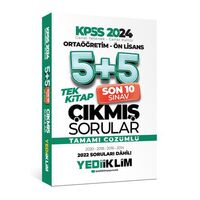 Yediiklim 2024 KPSS Ortaöğretim - Ön Lisans Çözümlü 5+5 Çıkmış Sorular Tek Kitap