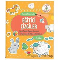 2- 4 Yaş Yaz Sil Eğitici Çizgiler Etkinlik Kitabı - Kolektif - Dikkat Atölyesi Yayınları